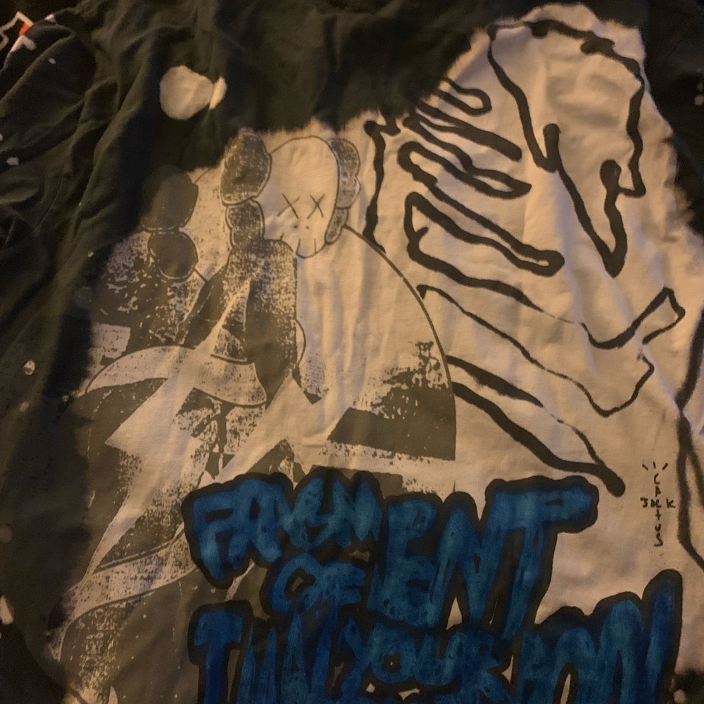 Travis Scott Black and White Long Sleeve Tee Cactus Jack Travis Scott x Kaws